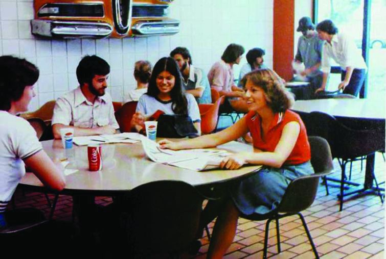 group of students socializing